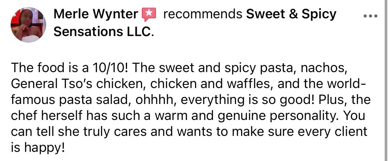 Sweet & Spicy Sensations client review
